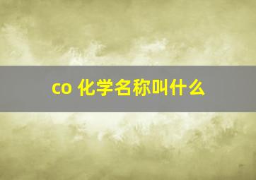 co 化学名称叫什么